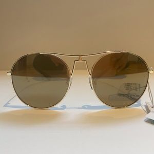 Seafolly Round Aviator Sunglasses Gold Frame Gold Mirrored Lens